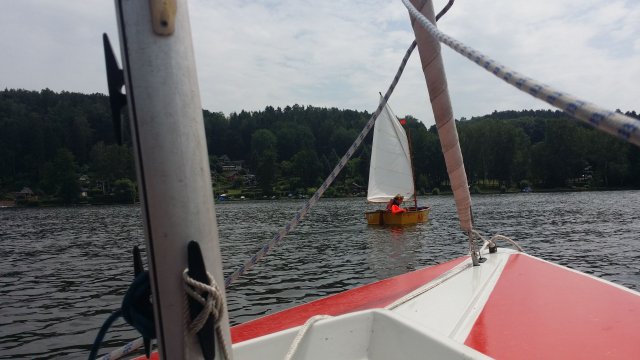 Segelausbildung der Optimisten auf der Talsperre Kriebstein