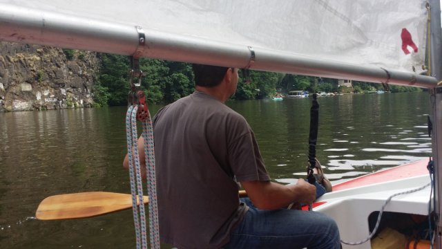 Segelausbildung der Optimisten auf der Talsperre Kriebstein