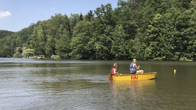 Segelausbildung der Optimisten auf der Talsperre Kriebstein